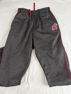 WSU Grey Athletic Sweatpants with Crimson Trim